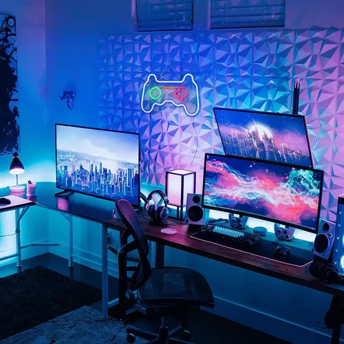 Miniatura 7 de Letreros de Neón LED Regulables Decoraciones de Pared Para Sala de Estar Dormitorio Luces en Forma de Controlador de Gamepad Accesorios