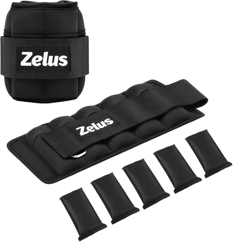 ZELUS - 1 par de pesas de tobillo ajustables, correas de peso para piernas modularizadas de 2, 4, 6, 8, 10 libras para mujeres y hombres, juego de