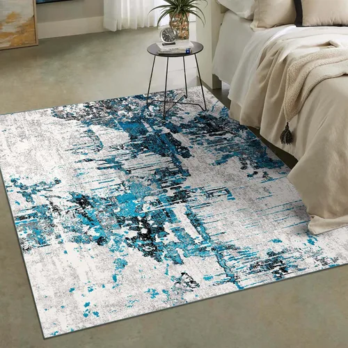 Miniatura 7 de LUXE WEAVERS - Alfombra abstracta de área (4' x 5', Turquesa)