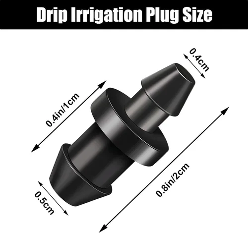 Miniatura 2 de Honoson Tapones de riego por goteo, cierre de tubo de 1/4 de pulgada, tapón de riego para suministros de césped de jardín en el hogar, color negro