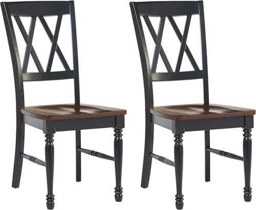 Miniatura 11 de Crosley Furniture Shelby - Juego de 4 sillas de comedor con respaldo en X de madera tradicional, sillas de cocina, color verde azulado envejecido