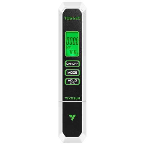 VIVOSUN Medidor TDS, medidor TDS 3 en 1, EC y medidor de temperatura, probador digital preciso de calidad del agua para agua potable, acuario, Blanco