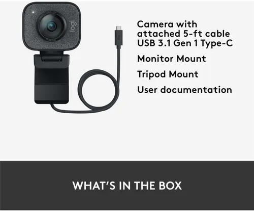 Miniatura 10 de Logitech Cámara web StreamCam Plus con soporte para trípode (grafito)