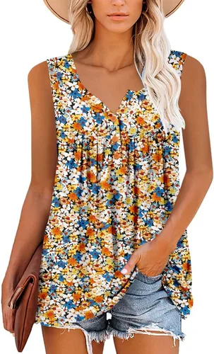 Miniatura 2 de Camisetas sin mangas para mujer y camisetas florales de verano de manga corta