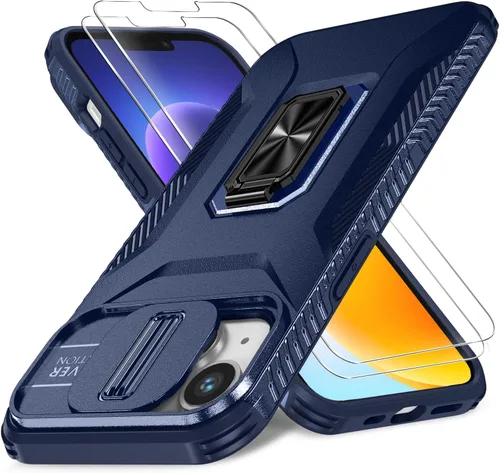 Miniatura 64 de Funda HakkTaoo para iPhone 13/iPhone 14 de 6.1 Pulgadas con Funda Deslizante para Cámara + Protector de Pantalla (2 Paquetes), Funda Protectora a