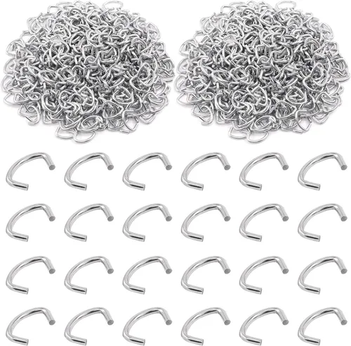 Swpeet Kit surtido de 1000 anillos galvanizados de cerdo de 1/2 pulgada, kit de instalación profesional de anillos de cerdo para tapicería para