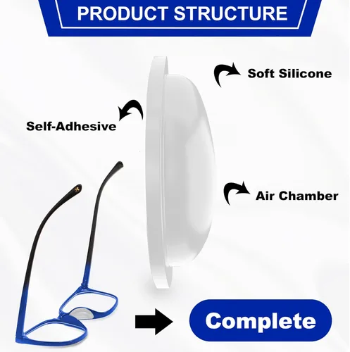Miniatura 6 de SMARTTOP 20 pares de almohadillas para la nariz para gafas, bolsa de aire, silicona suave, antideslizante, almohadilla adhesiva para la nariz