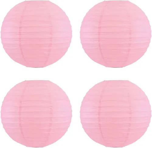 Miniatura 24 de 4 linternas de papel redondas para lámpara de papel, linternas de papel chinas, japonesas para colgar, para boda, cumpleaños, hogar, fiesta, Negro