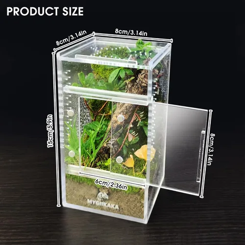 Miniatura 4 de MYGIIKAKA Accesorios de caja de araña saltadora, caja de araña de tarántula, jaula para insectos, recinto de hábitat de mantis rezando, terrario