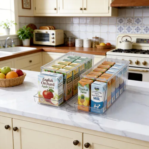 Miniatura 2 de Dispensador de latas de soda extra largo y ampliado con tapa para refrigerador, organizador apilable de bebidas para nevera, despensa, capacidad