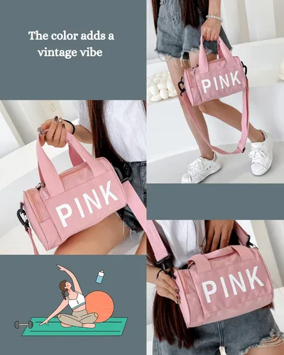 Miniatura 6 de Bolsa de gimnasio pequeña estética, bonita bolsa de lona con asa, bolsa de viaje para el hombro, bolsa cruzada resistente para deportes de natación