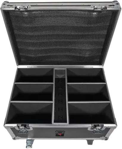 Miniatura 3 de Rockville Best Charge 60 Funda de carretera de carga para (6) mejores luces Par 60, madera contrachapada duradera y aluminio, apilable con ruedas