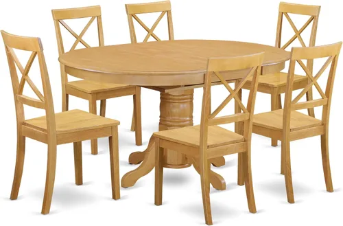 Miniatura 12 de East West Furniture AVBO5-LWH-LC - Juego de comedor de 5 piezas que incluye una mesa de comedor ovalada con hoja de mariposa y 4 sillas tapizadas