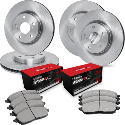 Miniatura 6 de Kit de Frenos Delanteros y Traseros R1 Concepts para Audi A8, Q8 2019-2020, Q7 2017-2020 Rotores de Freno en Blanco Kit de Pastillas y Rotores