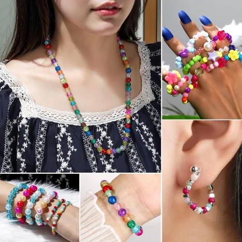 Miniatura 7 de FANDAMEI Cuerdas elásticas de 0.031 in para pulseras, cordón elástico de cristal para hacer joyas, cordón elástico transparente para abalorios, hilo