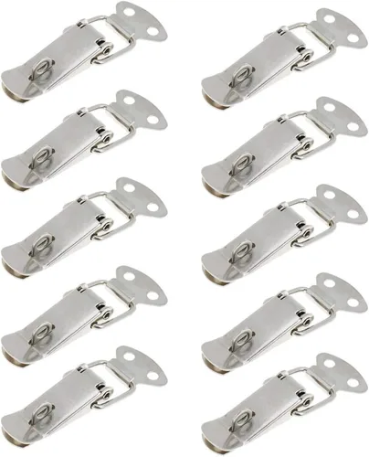 Miniatura 10 de Pestillo de palanca de resorte mini tamaño Pestillo de caja de herramientas de 44mm/1.73" de longitud - Paquete de 10