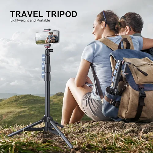 Miniatura 6 de Selfie Stick & Tripod LINCO, integrado, resistente, ligero, control remoto Bluetooth para dispositivos Apple y Android, pies de trípode separables