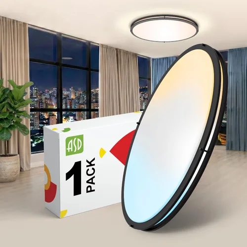 Miniatura 40 de ASD Lámpara LED de techo de montaje empotrado de 18 pulgadas, interruptor de 28 W, 100-277 V, 2750 lúmenes, 3000 K/4000 K/5000 K, regulable, Níquel