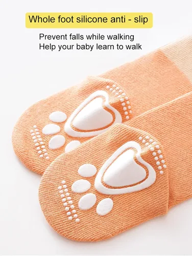Miniatura 3 de Calcetines antideslizantes para bebés, calcetines de dibujos animados antideslizantes con puños para niñas, niños y recién nacidos, 6 pares