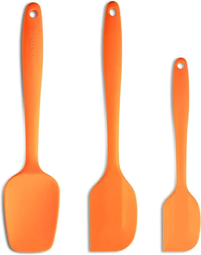 Miniatura 8 de Juego de espátulas de silicona de 3 piezas, mango ergonómico, espátulas de alta resistencia al calor, espátulas de goma antiadherentes con núcleo