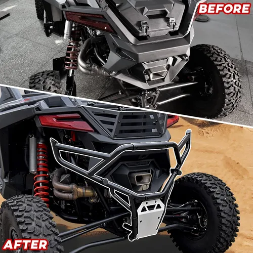 Miniatura 4 de SAUTVS Parachoques trasero XL para Polaris RZR PRO R 2022-2026, más ancho, combinado, resistente, extendido, modo selva completo y modo desierto