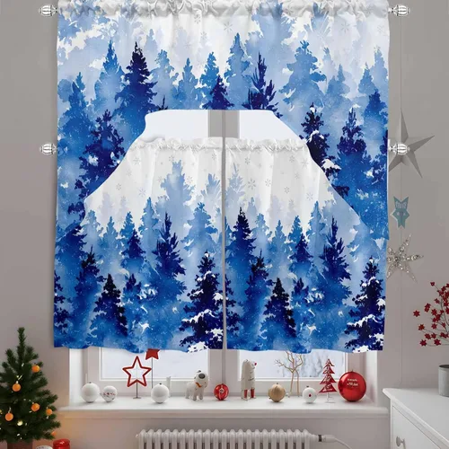 Miniatura 19 de Cortinas de Gnomos de San Valentín con Cenefa para Cocina, Cortinas con Bolsillo para Barra para Dormitorio, Sala de Estar, Baño, Cafetería, Negro
