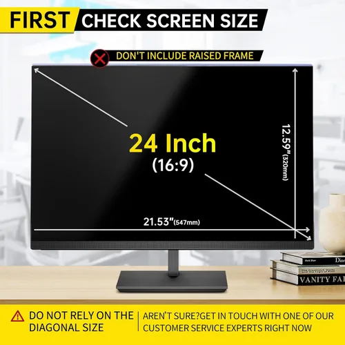 Miniatura 8 de Paquete de 2 filtros de pantalla de privacidad de computadora de 24 pulgadas para monitor 16:9, anti-luz azul, anti-UV, bloqueo de luz azul