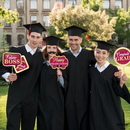 Miniatura 6 de KatchOn, Accesorios para cabina de fotos de graduación granate 2026 – Paquete de 33 Accesorios de fotos de graduación, accesorios de fotos