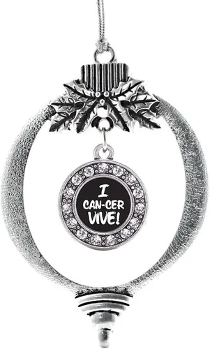 Miniatura 108 de Inspired Silver - Twin One - Adorno festivo de Navidad de plata - Adorno festivo de árbol de Navidad con dije de círculo y circonita cúbica