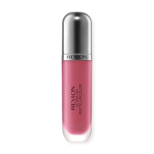 Revlon Ultra HD Matte Lipcolor, lápiz labial líquido mate ligero aterciopelado en rosa, Devotion (600), 0.2 onzas