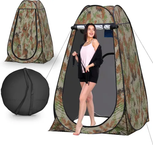 Miniatura 12 de Carpa portátil emergente de privacidad, carpa para baño al aire libre, inodoro, regadera, campamento, espaciosa, para senderismo, playa, pícnic