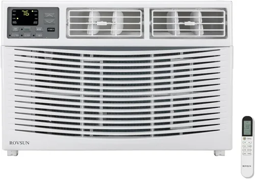 ROVSUN Unidad de ventana de aire acondicionado de 8000 BTU con calor, unidad de aire acondicionado 4 en 1, calentador, deshumidificador y ventilador