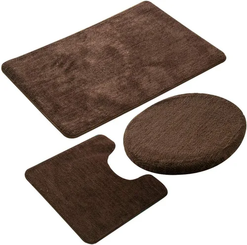 Miniatura 12 de MIFXIN Juego de 3 tapetes de baño antideslizantes suaves, tapetes rectangulares para el suelo + tapete de inodoro en forma de U + cubierta para tapa