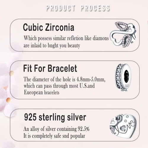 Miniatura 4 de LNQOBU Abalorios de plata de ley 925 para pulseras de cuentas para mujeres y niñas (con una cuenta espaciadora)