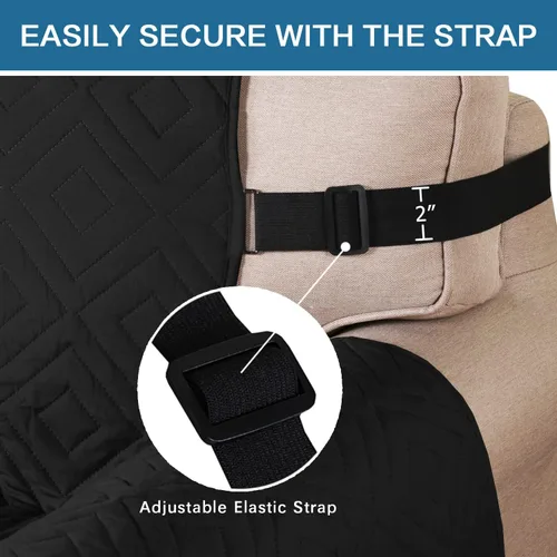 Miniatura 3 de H.VERSAILTEX Funda reversible para silla, protector de muebles antideslizante, resistente al agua, con correas elásticas de 2 pulgadas