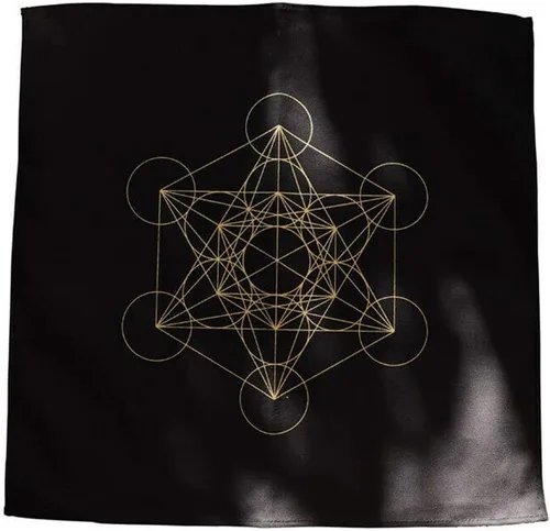 Miniatura 9 de BLESSUME Mantel de tarot de altar cuadrado negro tapiz hexagonal Wicca (negro)