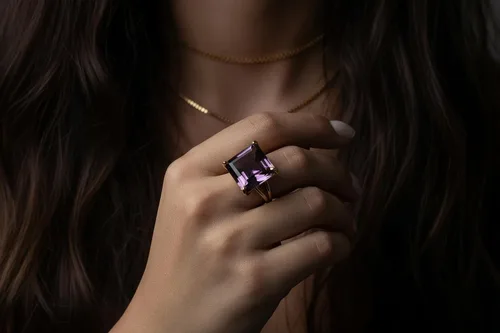 Miniatura 2 de Artisan-made Big Amethyst Ring with 925 Sterling Silver Band - Stunning Amethyst Jewelry for Women - February Birthstone Jewelry for Occasions and