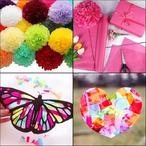 Miniatura 5 de Jyongmer 9000 hojas de papel de seda de colores de 1 pulgada - 30 papeles de seda surtidos para proyectos de arte Scrunch