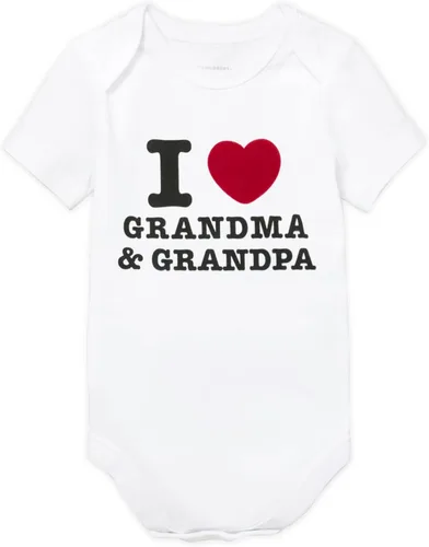 The Children's Place unisex-baby Short Sleeve 100% Cotton I Love Grandma & Grandpa Bodysuit