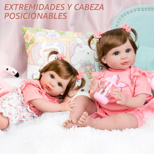 Miniatura 5 de Aori Muñeca de bebé renacida realista para niñas - Muñecas de bebé recién nacidas de 22 pulgadas, adorables bebés realistas, conjunto de regalos
