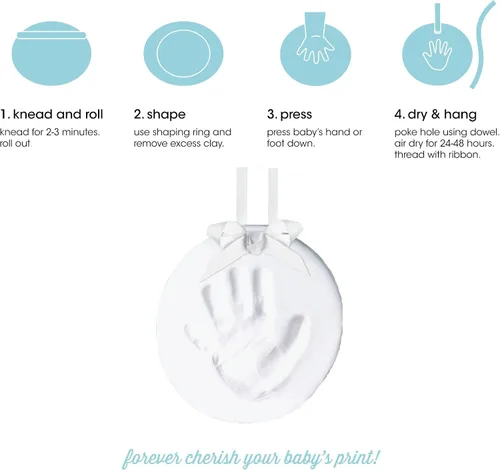 Miniatura 2 de Kit de huellas de bebé o huellas de Pearhead, mi primer adorno de Navidad, recuerdo de arcilla DIY, regalo para padres nuevos y futuros, 3 cintas