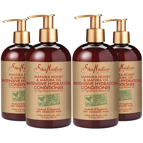 SheaMoisture Acondicionador de miel de manuka y aceite de mafura con extracto de higo y aceite de baobab, hidrata y repone, productos para el