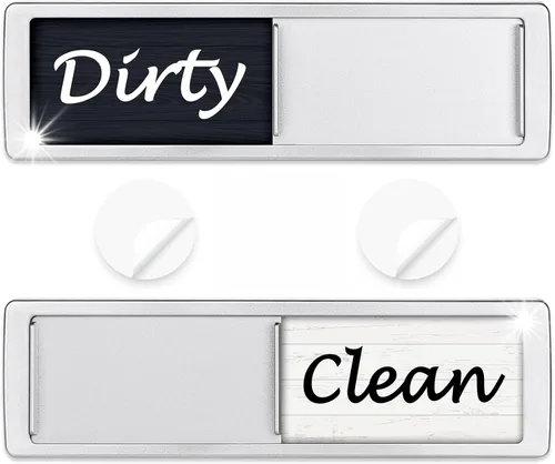Miniatura 10 de Imán para lavavajillas con el texto en inglés "Dirty" o "Clean", solo cambia cuando lo empujas. Imán fuerte antiarañazos o 3M con opciones que