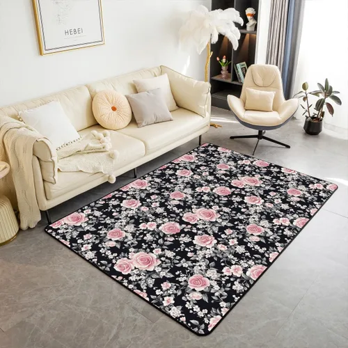 Miniatura 11 de jejeloiu Groovy Flower Area Rug 3x5 Retro Floral Boho Living Room Rugs for Bedroom 70S Hippie Groovy Flowers Bohemian Decor Carpet Psychedelic Beige