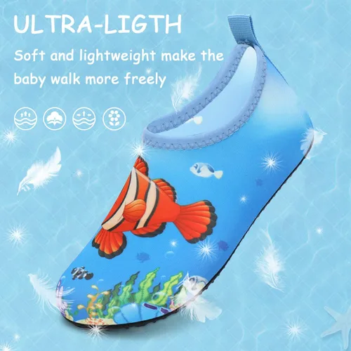 Miniatura 3 de ANLUKE Zapatos de agua para niños y niñas, calcetines acuáticos descalzos, de secado rápido, para playa, natación, deportes al aire libre, zapatos