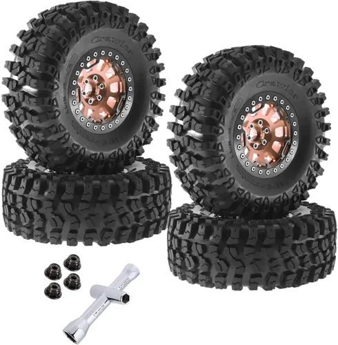 Rc Llantas y neumáticos de 2.2 pulgadas para 1/10 SCX10 SCX10 II 90046 SCX10 III AXI03007 TRX4 TRX6 D90 VS4-10 Gen8 MST CFX, RC Crawler Car 4 piezas