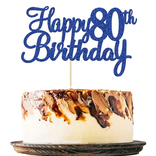 Miniatura 18 de Gyufise 1 decoración para pastel de cumpleaños número 10 con purpurina azul para tarta de 10 años de edad, decoraciones fabulosas para tartas