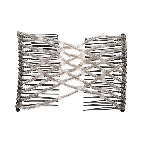 Miniatura 2 de LOVEF Fashion Trend Easy Stretch Double Peines Magic Hair Peines - Blanco y Negro