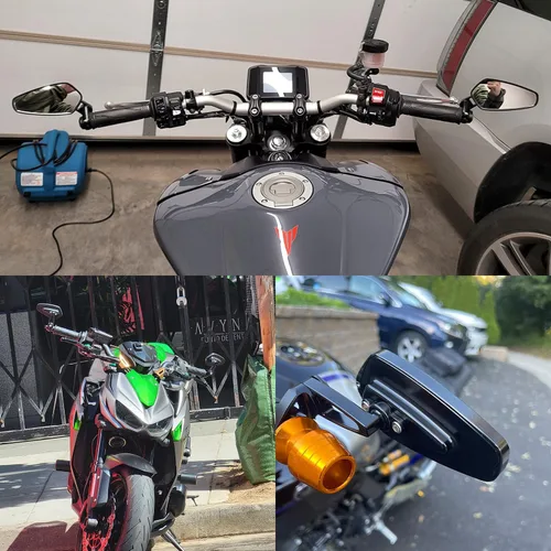 Miniatura 4 de Espejos de motocicleta de aleación de aluminio CNC, espejos de extremo de barra para motocicletas plegables laterales de 0.866 in, 0.984 in, 7/8