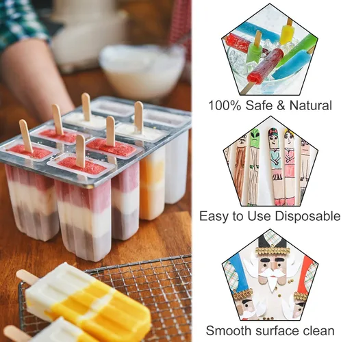Miniatura 4 de WISYOK 240 palitos de madera natural, palitos de paleta, palitos para manualidades de 4.5 pulgadas, ideales para artes y manualidades en casa